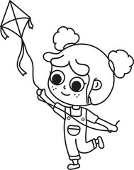 girl flying kite
