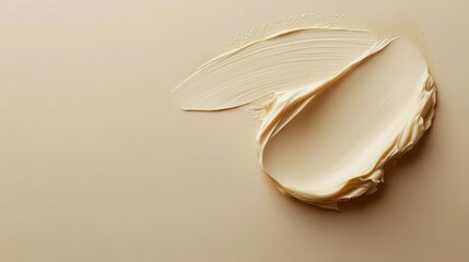 A smear of light beige cream on a beige background.