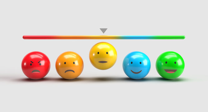 Emotion Spectrum Concept with Colorful Faces
