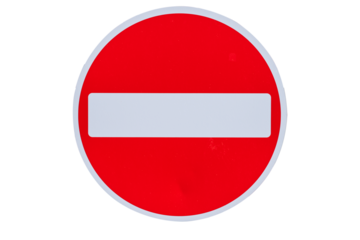 UK No Entry road sign PNG with transparent background