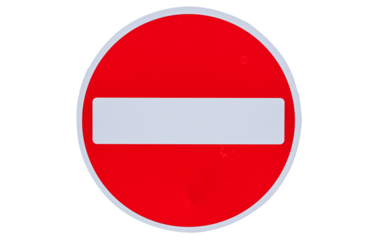 UK No Entry road sign PNG with transparent background