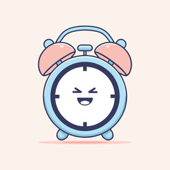 Alarm clock ringing illustration. flat style clock vector illustration. cute clock vector 