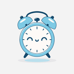 Alarm clock ringing illustration. flat style clock vector illustration. cute clock vector 