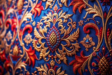 Luxurious Textured Background with Contrasting Blue and Red Hues for Elegant Designs and Decor