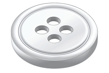 Fototapeta premium A close-up view of a white, four-hole button, perfect for sewing, crafting, or fashion design projects.