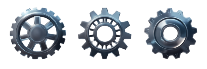 Metallic Gear Cogs    Industrial Design  Elements 3D Render