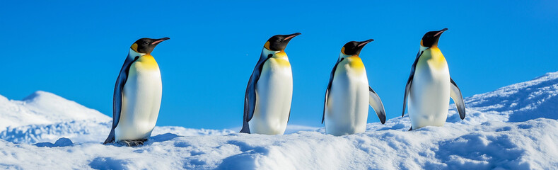 Obraz premium Penguins enjoying a serene moment at the beach in perfect harmony with nature