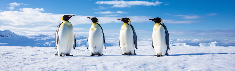 Fototapeta premium Experience the playful side of penguins in their natural beach habitat