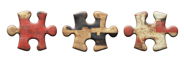 Vintage Jigsaw Puzzle Pieces with Flag Design  Teamwork  Collaboration  Solution  Unity