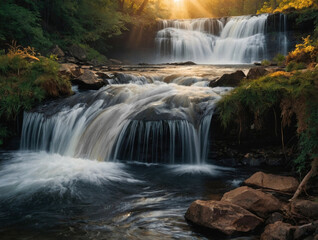 Fototapeta premium waterfall in the forest