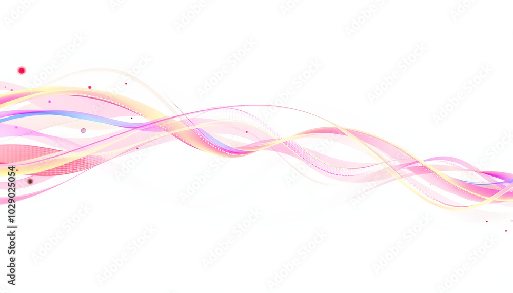 Wall mural colorful abstract digital data streams on white, concept of information technology dynamics. 3d rend