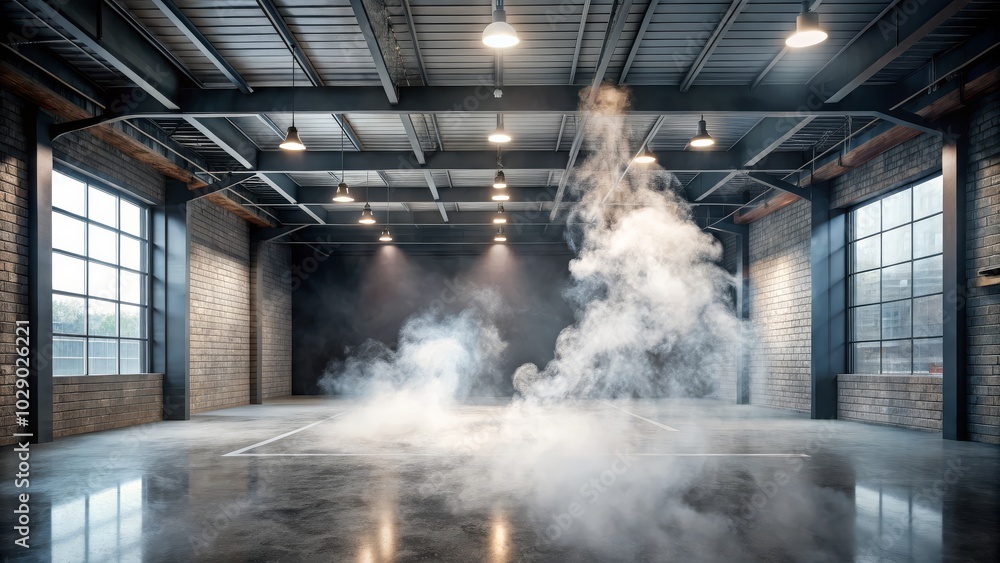 Aufkleber the asphalt pavement leads into a studio-like setting where smoke rises, adding to the atmospheric t