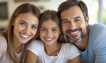 Fototapeta premium Happy family smiling together.