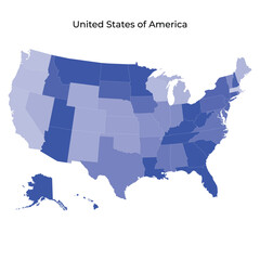 USA colorful Map design illustration
