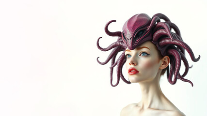 Fototapeta premium woman with a surreal alien hairstyle