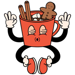 Cup of coffee cartoon Christmas 