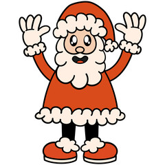 santa claus cartoon retro 