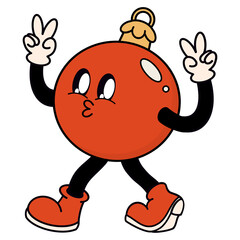 Christmas decorations retro hand drawn cartoon 