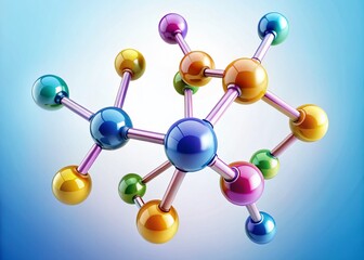 Obraz premium Methane Molecular Structure Illustration with Copy Space for Educational Use