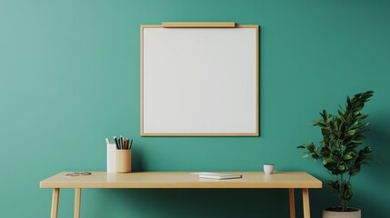 Minimalist workspace design with plant accents