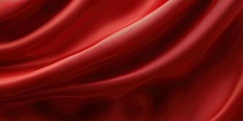 Fototapeta premium Rich Red Silk Fabric Texture and Flow