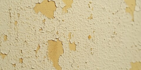 Close-Up of Peeling Yellow Paint on Wall