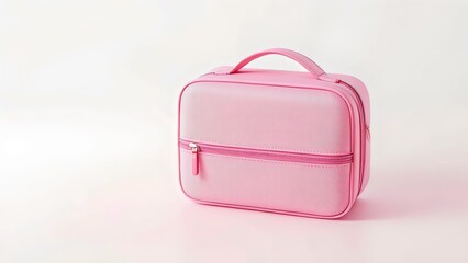 Pink Makeup Case on White Background for Beauty and Travel Branding