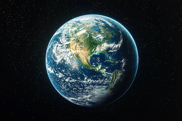 Obraz premium Beautiful Earth from space with visible continents and oceans