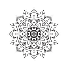 Mandala silhouette vector style with white background