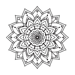 Mandala silhouette vector style with white background