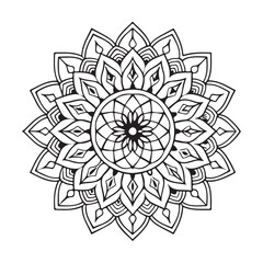 Mandala silhouette vector style with white background