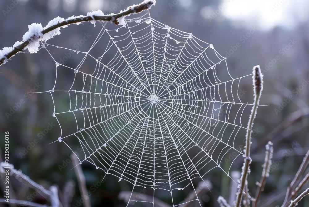 Canvas Prints _ . cobweb frost
