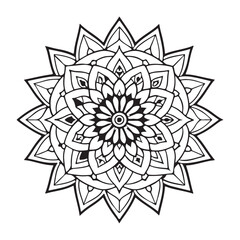 Mandala silhouette vector style with white background