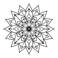 Mandala silhouette vector style with white background