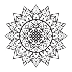 Mandala silhouette vector style with white background