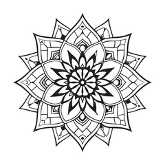 Mandala silhouette vector style with white background