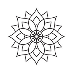 Mandala silhouette vector style with white background