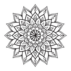 Mandala silhouette vector style with white background