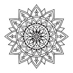 Mandala silhouette vector style with white background