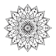 Mandala silhouette vector style with white background