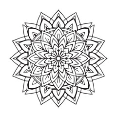 Mandala silhouette vector style with white background