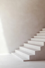 Staircase against lightly colored wall, background, minimal concept