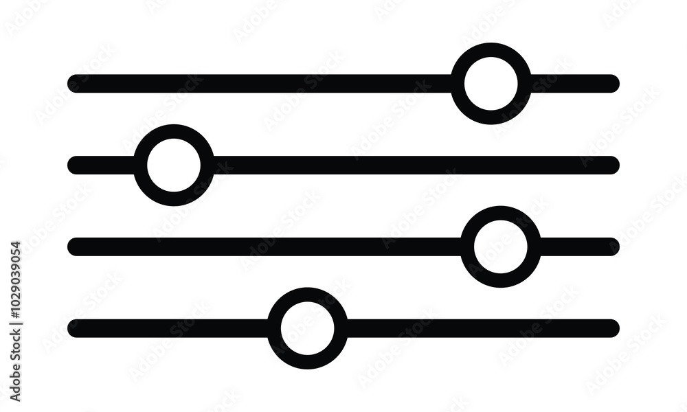 Poster filter icon. adjustment button icon. filter icon, vector line design symbol isolated on white backgr