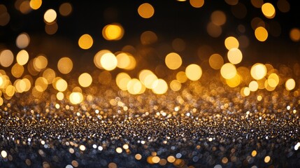 Abstract Gold Glitter Bokeh Background Festive Sparkle and Shine