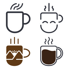 Coffee Glass Logo Template Icon