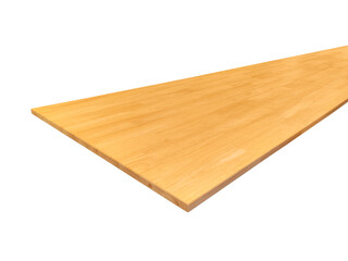 View of wooden table corner, isolated on white background.