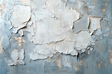 Obraz premium blue distressed cracked stucco texture, plaster wall, background with copy space