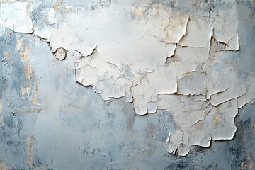Obraz premium blue distressed cracked stucco texture, plaster wall, background with copy space