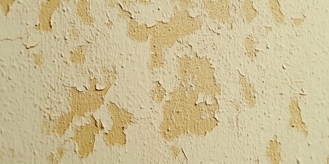 Fototapeta premium Textured Wall with Peeling Paint in Soft Yellow Hue
