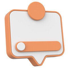 3D illustration of dialog box. Notification box.